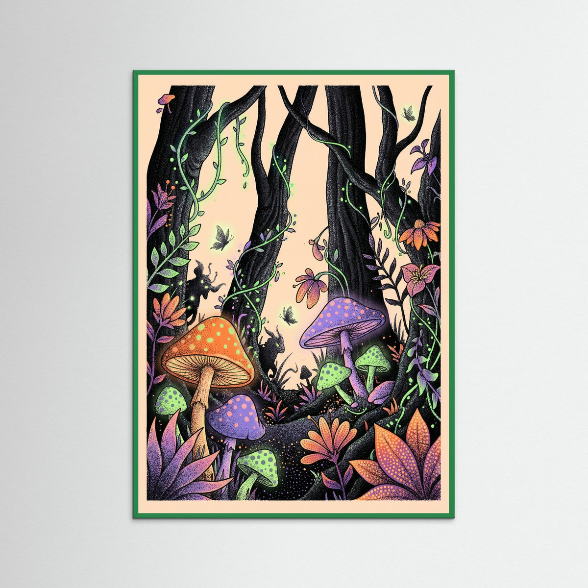 Green Wood Floral Reverie