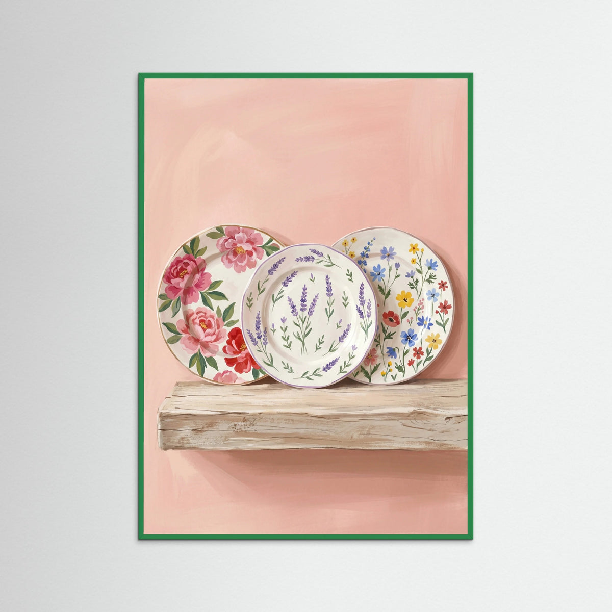 Green Wood Floral Teatime