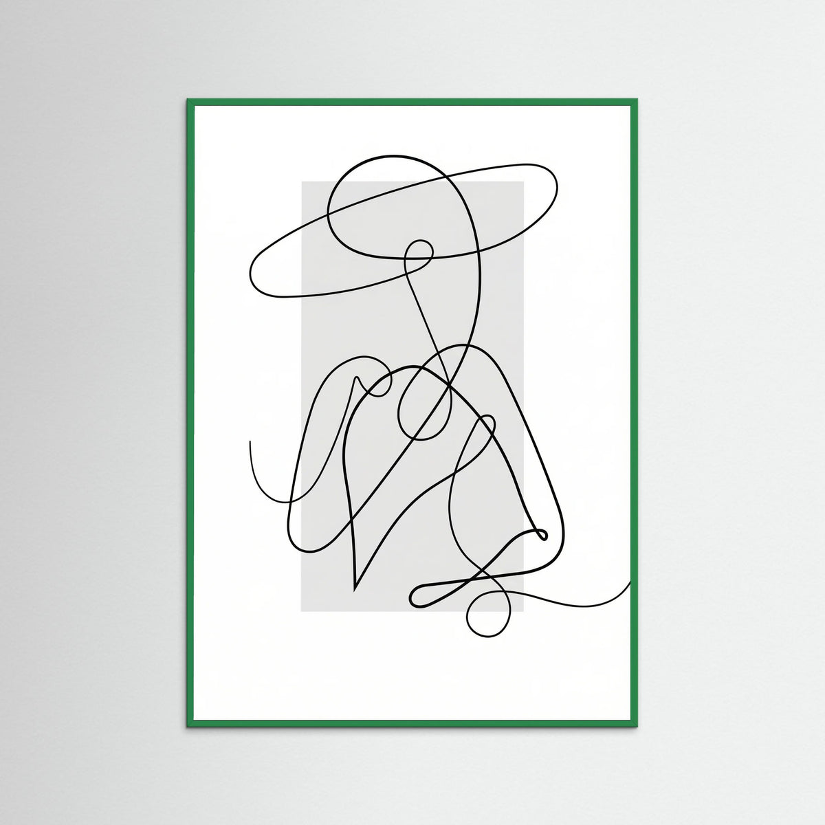 Green Wood Flowing Contours Gray