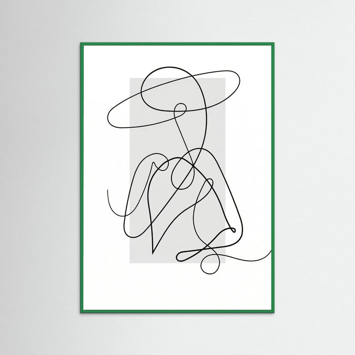 Green Wood Flowing Contours Gray