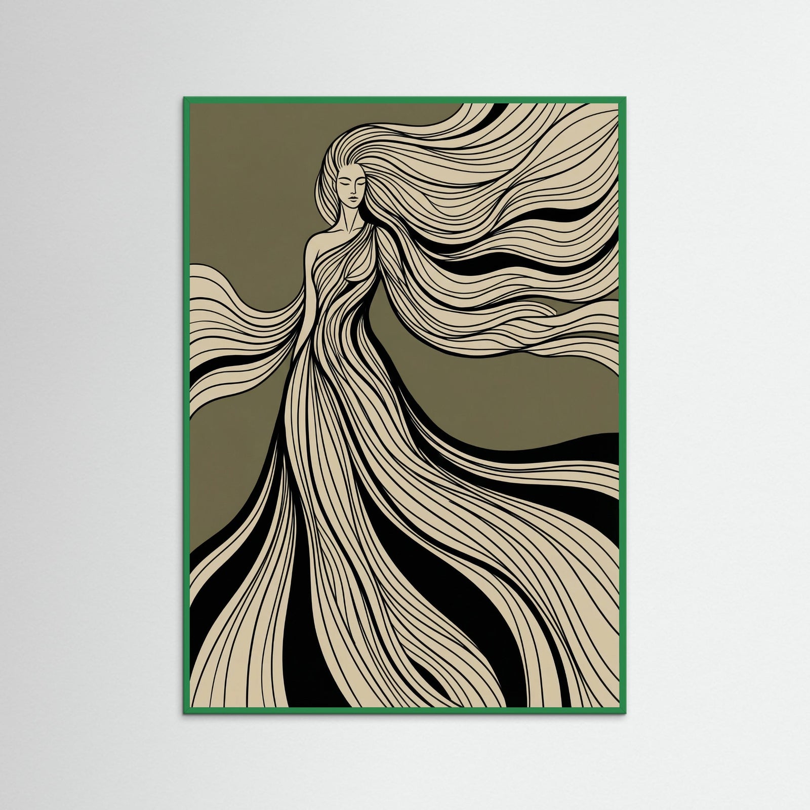 Green Wood Flowing Embrace