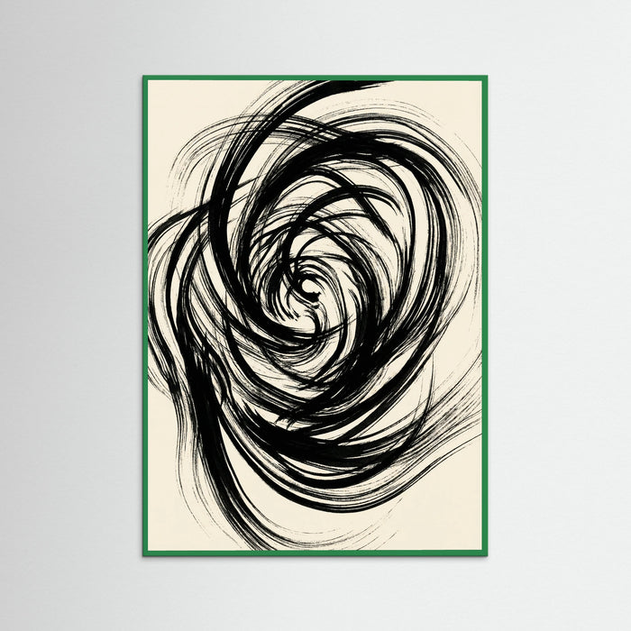 Green Wood Fluid Black Strokes