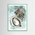 Affiche For the Love of Oysters, foodie art, seafood art, rustic ocean inspired – affiche et impression d’art