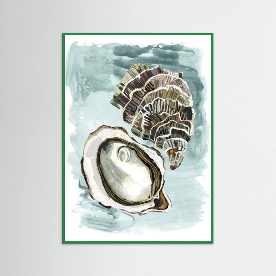 Affiche For the Love of Oysters, foodie art, seafood art, rustic ocean inspired – affiche et impression d’art
