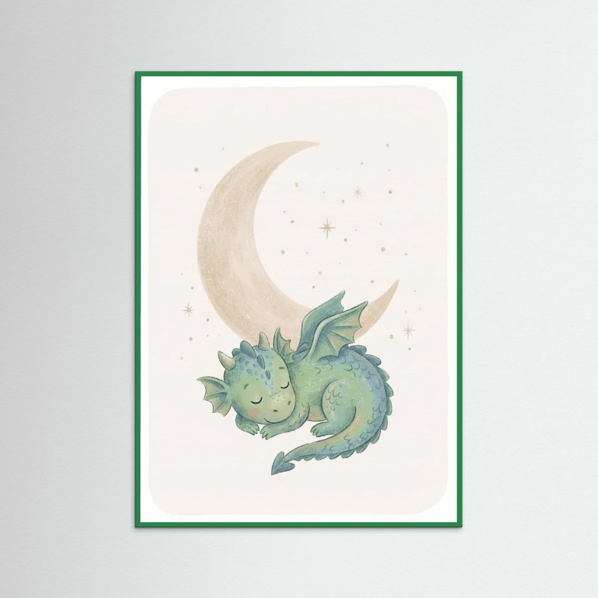 Green Wood Friendly Dino Moon