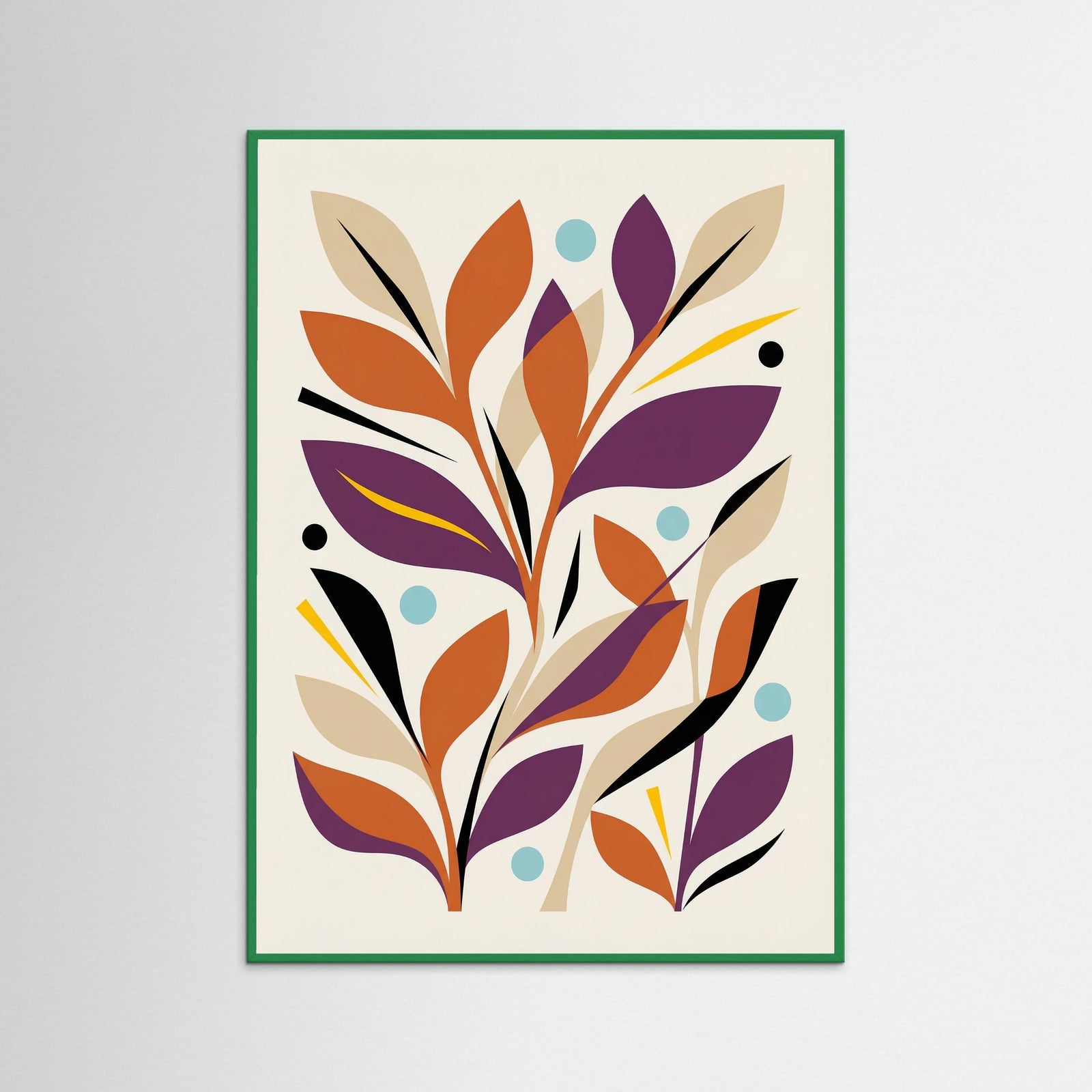 Green Wood Geometric Abstraction Beige