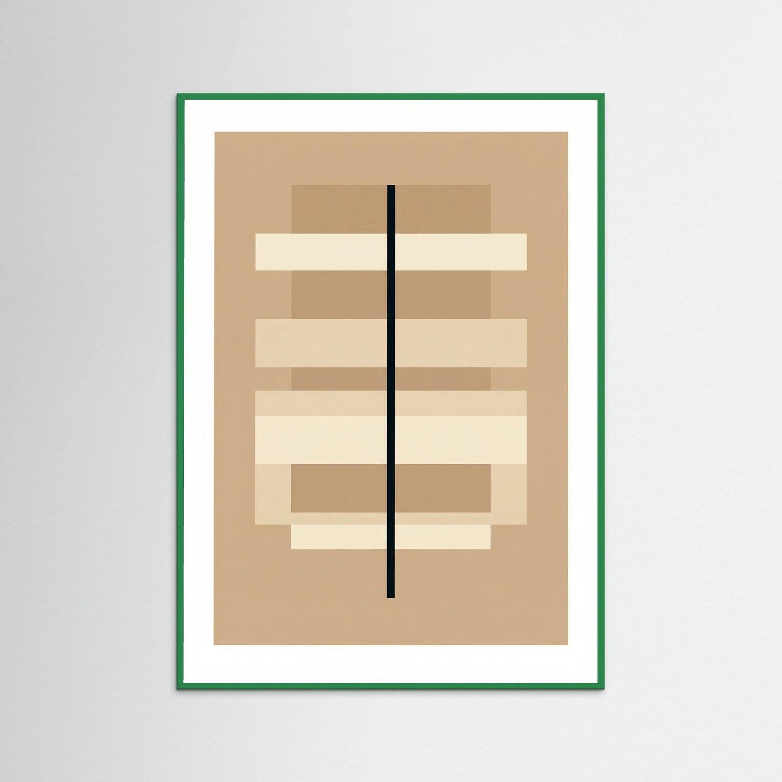 Green Wood Geometric Balance Beige