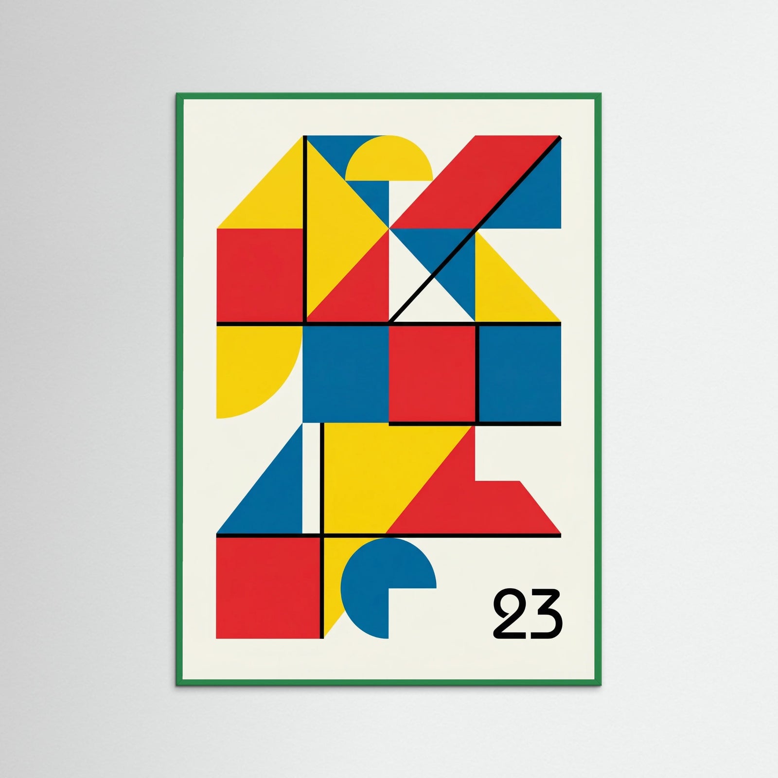 Green Wood Geometric Harmony White
