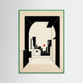 Green Wood Geometric Interior