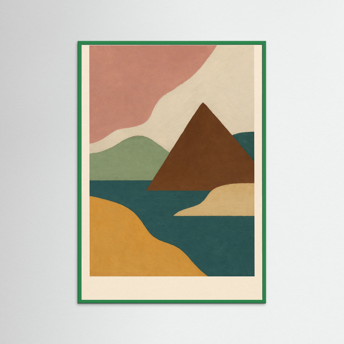 Green Wood Geometric Shapes