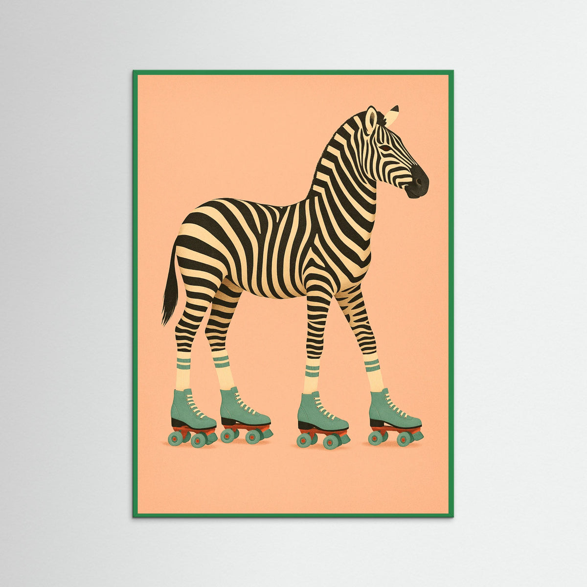Green Wood Giraffe Roller Skates