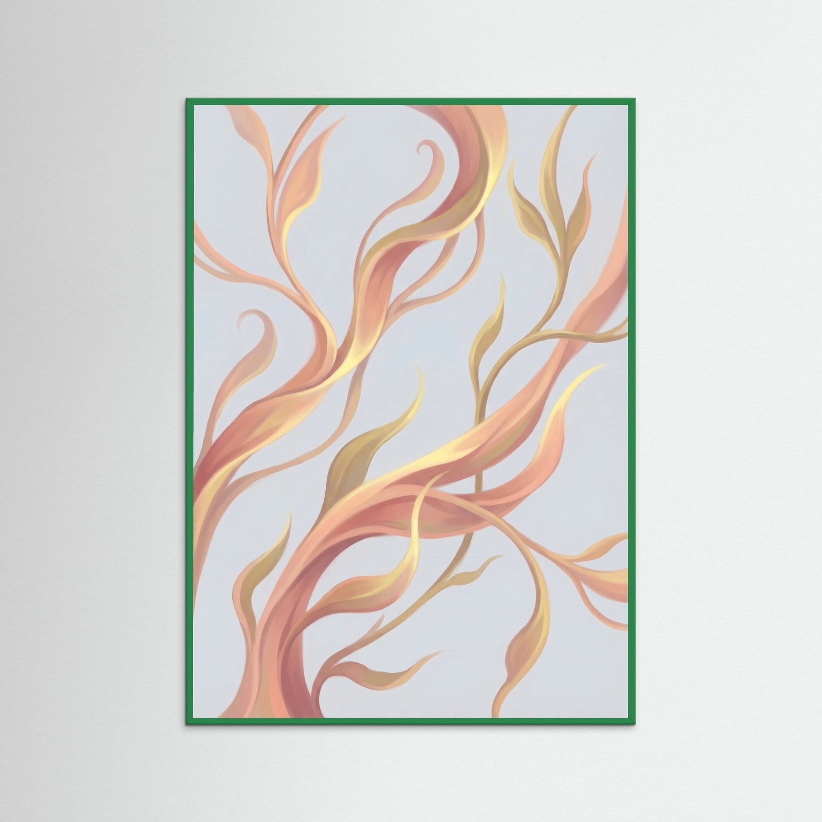 Green Wood Golden Petal Flow