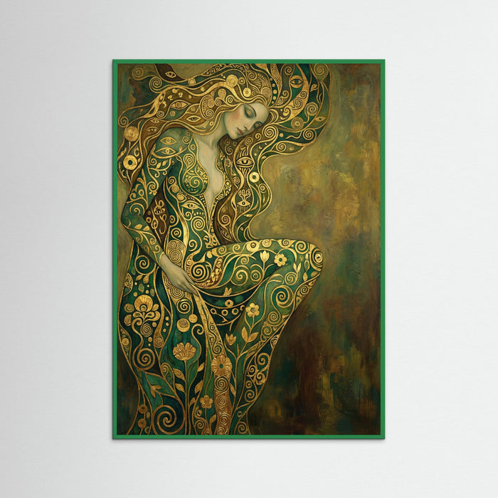 Green Wood Golden Serpent Goddess