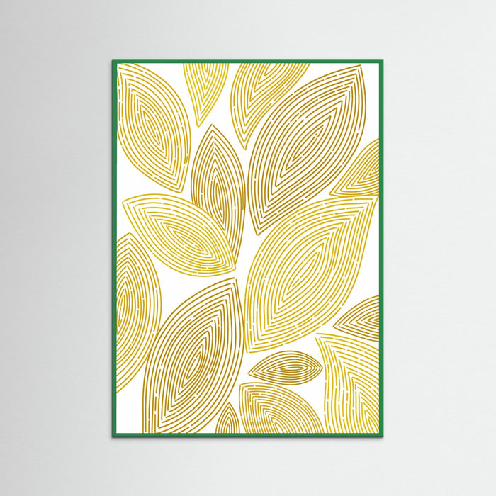 Green Wood Golden Spirals