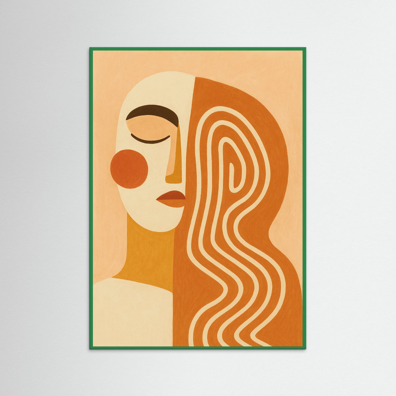 Green Wood Golden Swirls