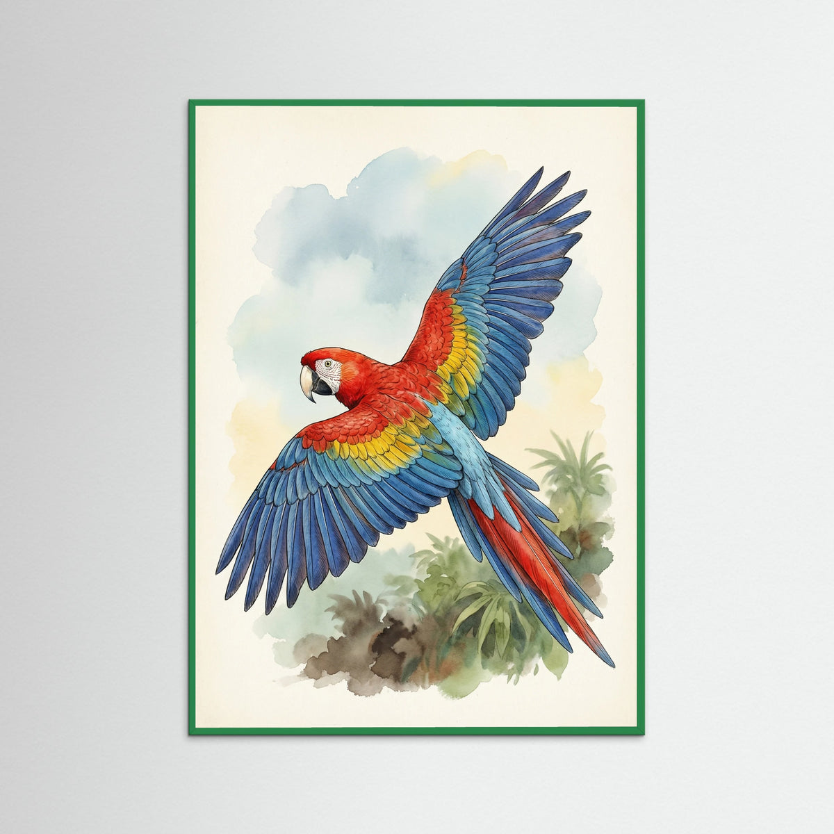 Green Wood Graceful Flamingo Study