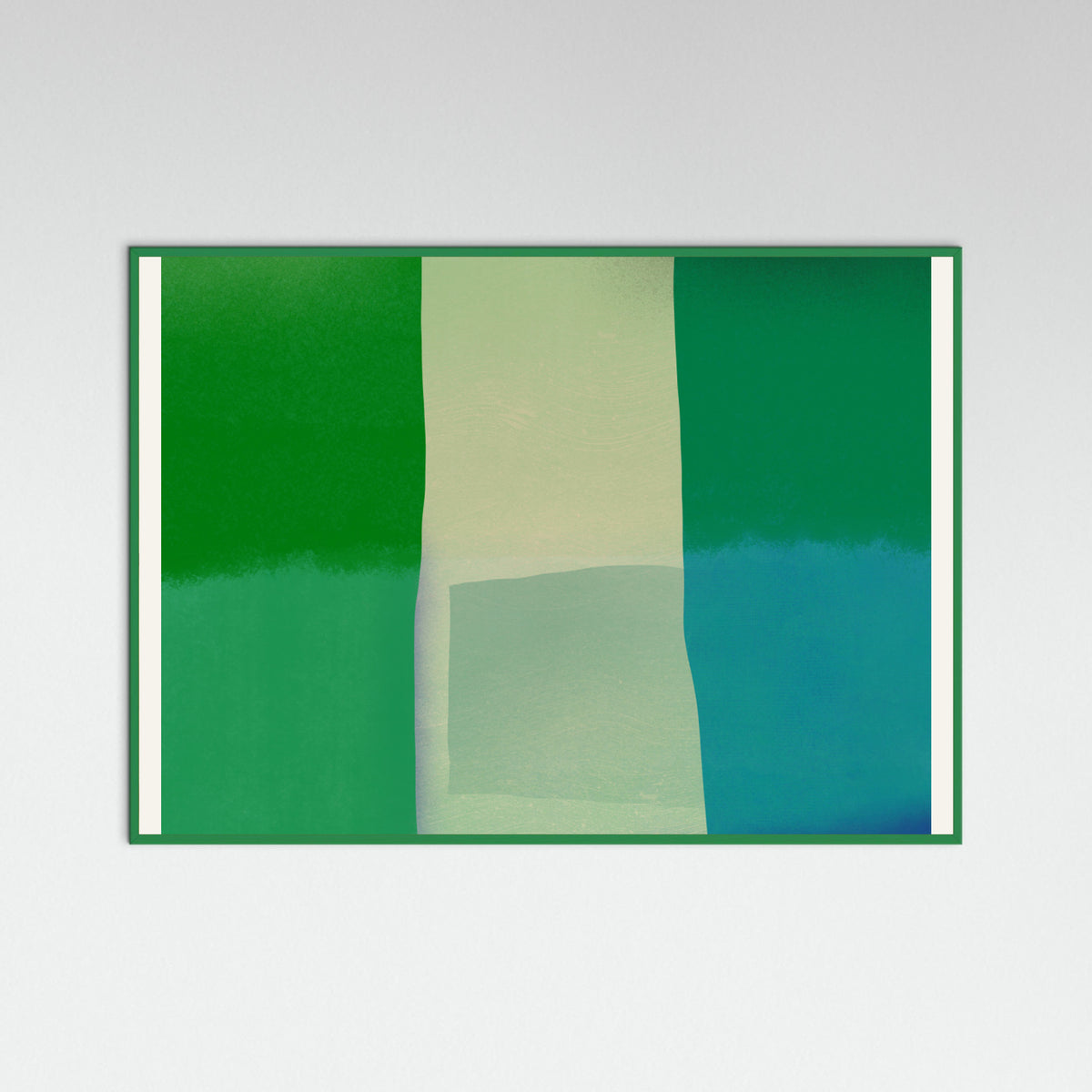 Green Wood Green square color collage Poster