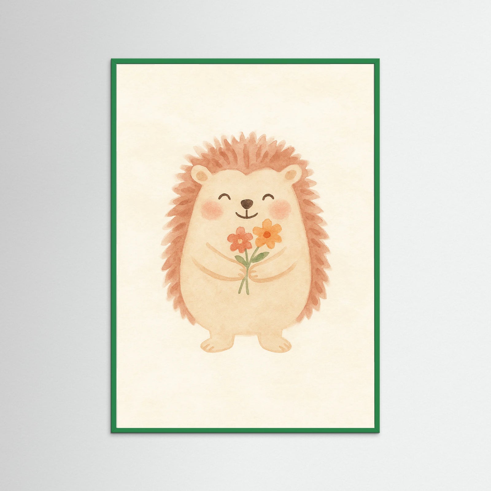 Green Wood Happy Hedgehog