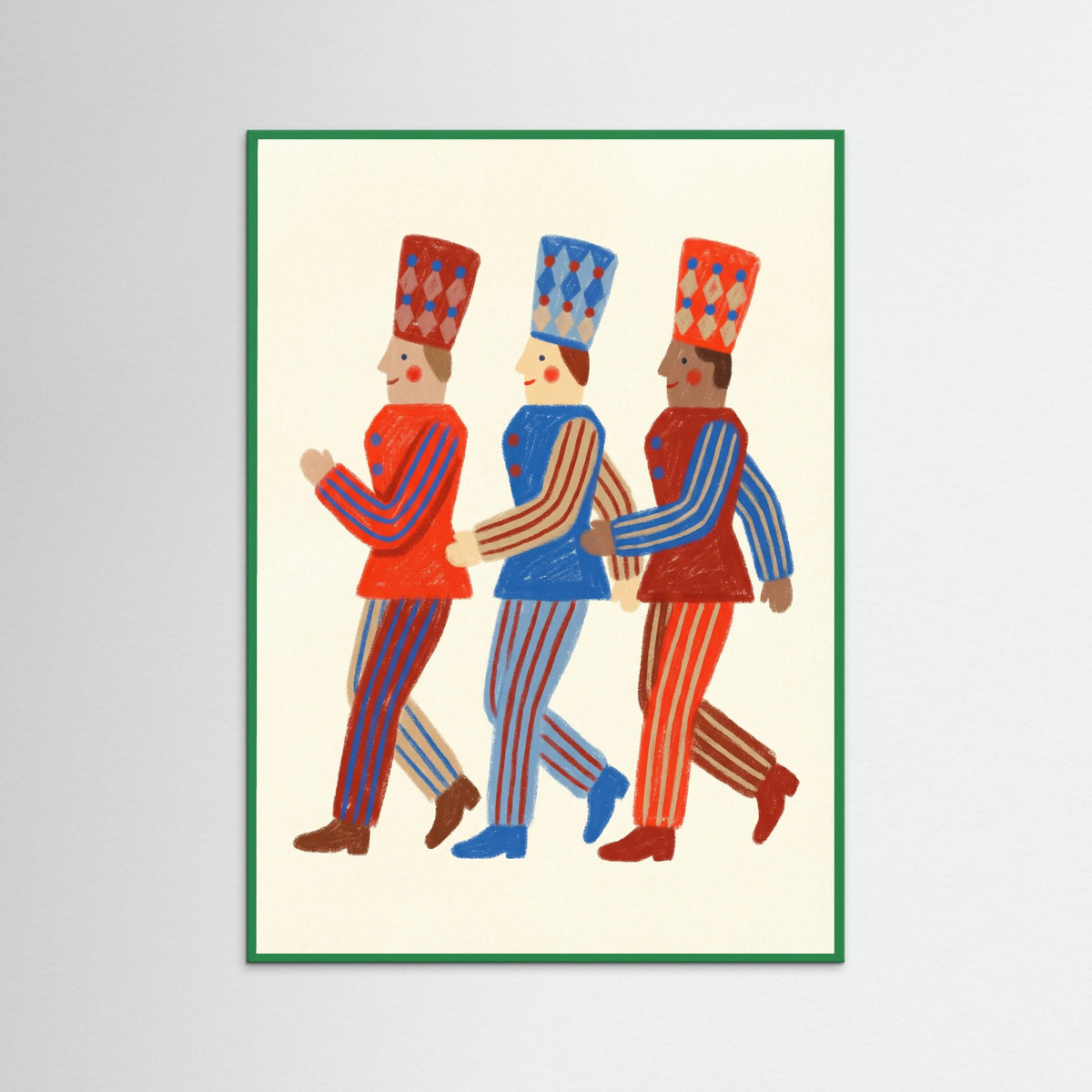 Green Wood Harlequin Dancers