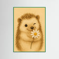 Green Wood Hedgehog With Flower