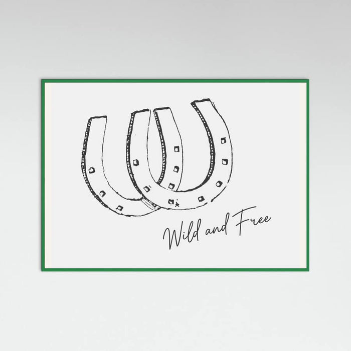 Horseshoe Wild and Free Black Poster – plakat og kunsttryk