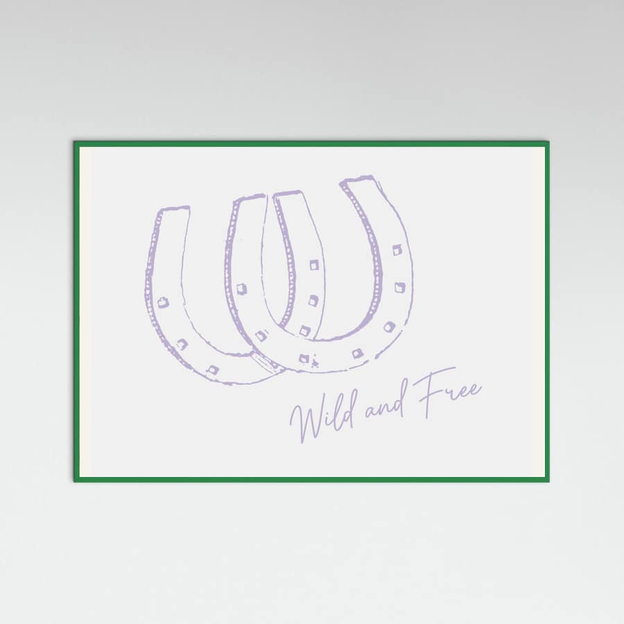 Horseshoe Wild and Free Purple Poster – Poster und Kunstdruck