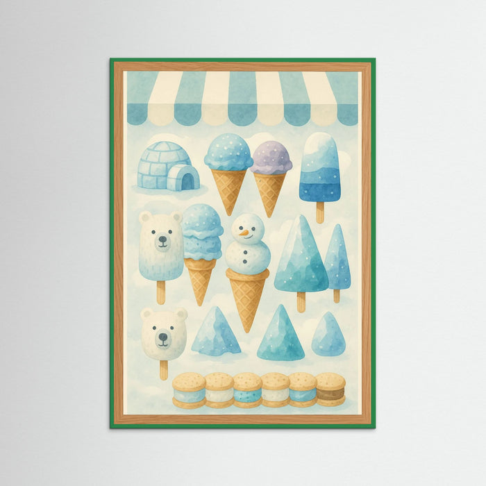 Green Wood Ice Cream Poster