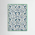 Green Wood Indigo Botanical Pattern