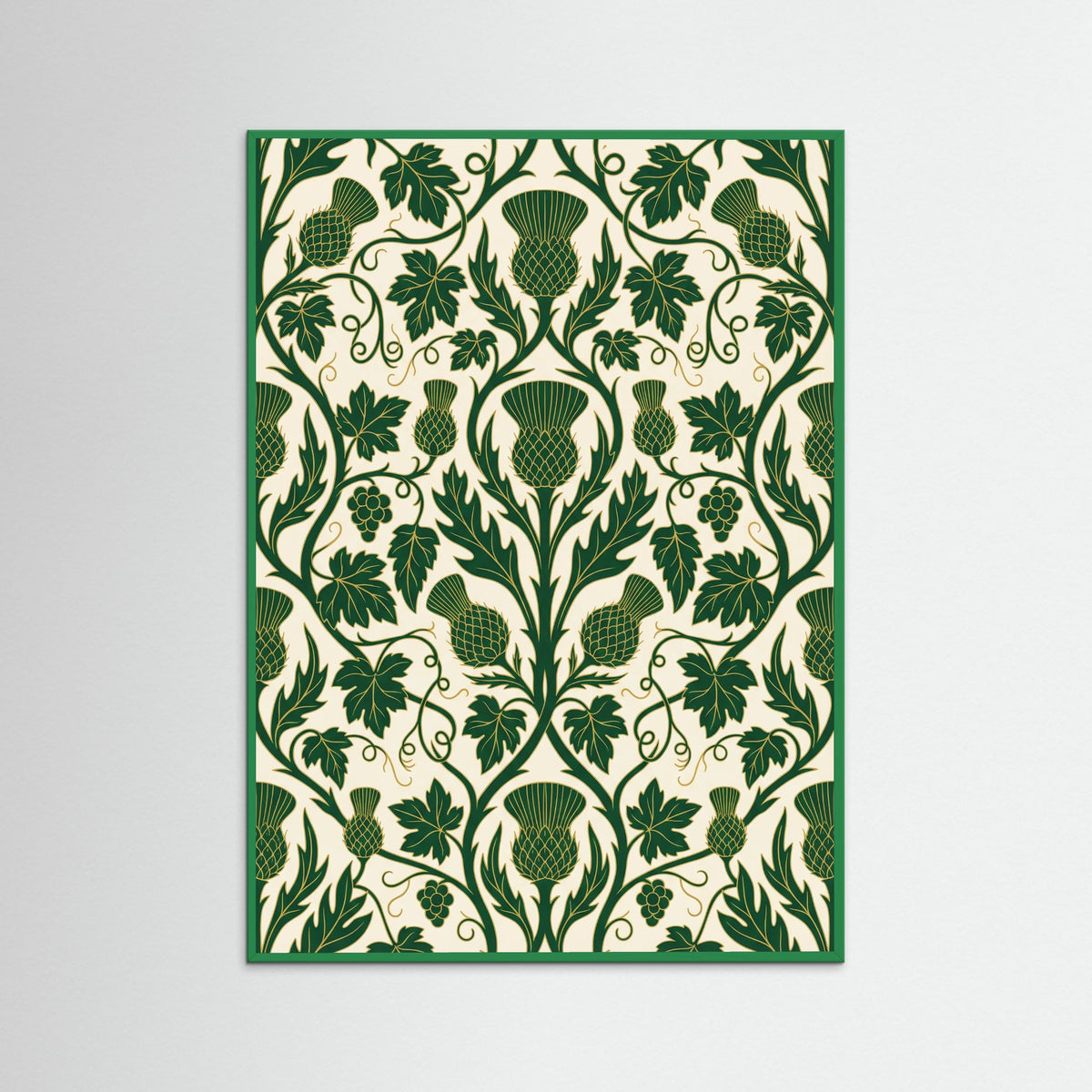 Green Wood Intricate Botanical Tapestry