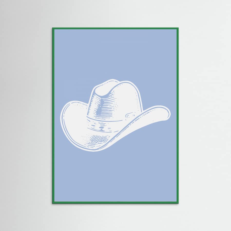 Light Blue Cowboy Hat Poster – plakat og kunsttryk