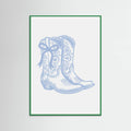 Light Blue Cowgirl Boots with Bow Poster – plakat og kunsttryk