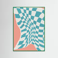 Green Wood Line Drying Fabric In the Wind Poster