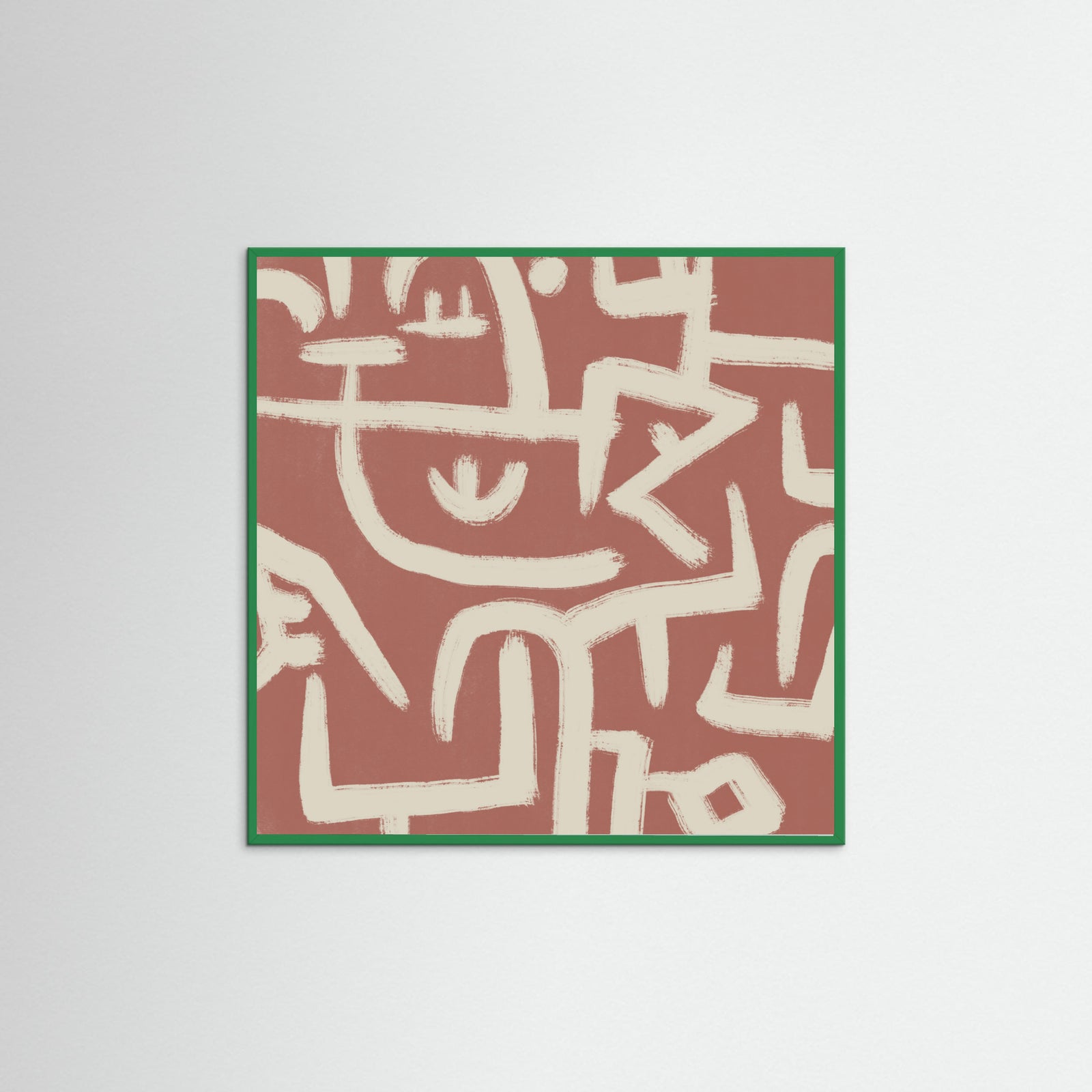 Green Wood Line art abstract Poster