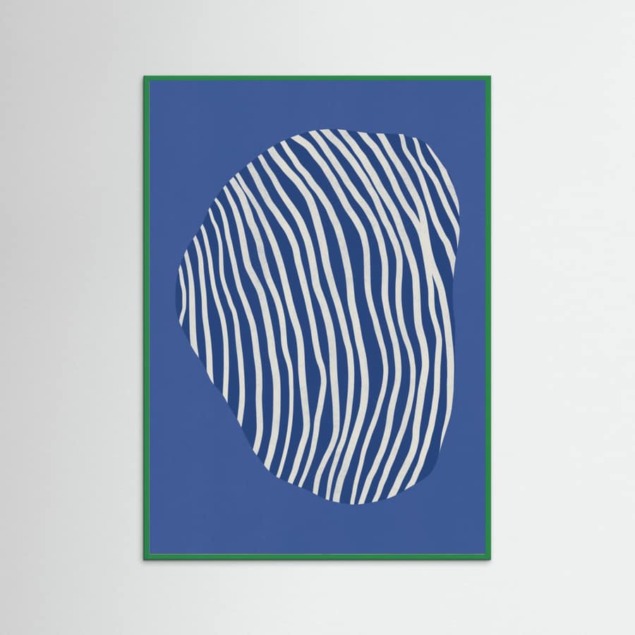 Line art confined in space-blue Poster – plakat og kunsttryk