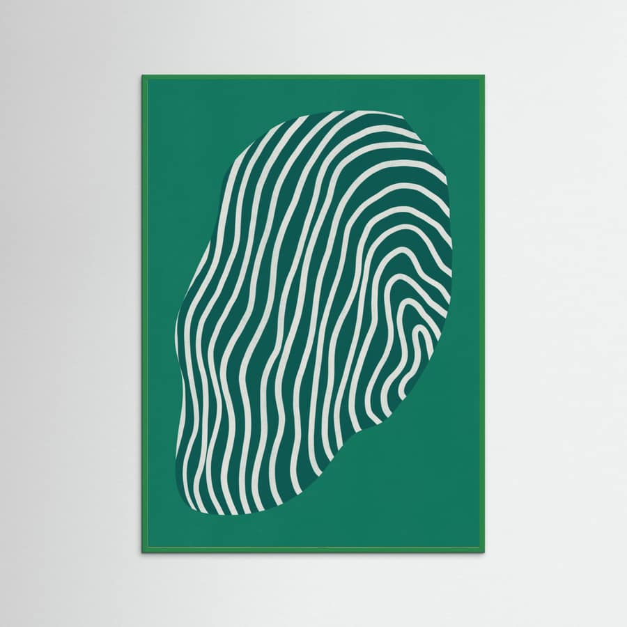 Line art confined in space-green Poster – poster and art print