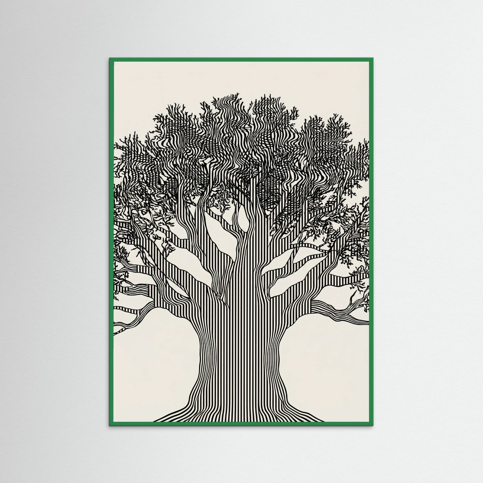 Green Wood Linear Portrait