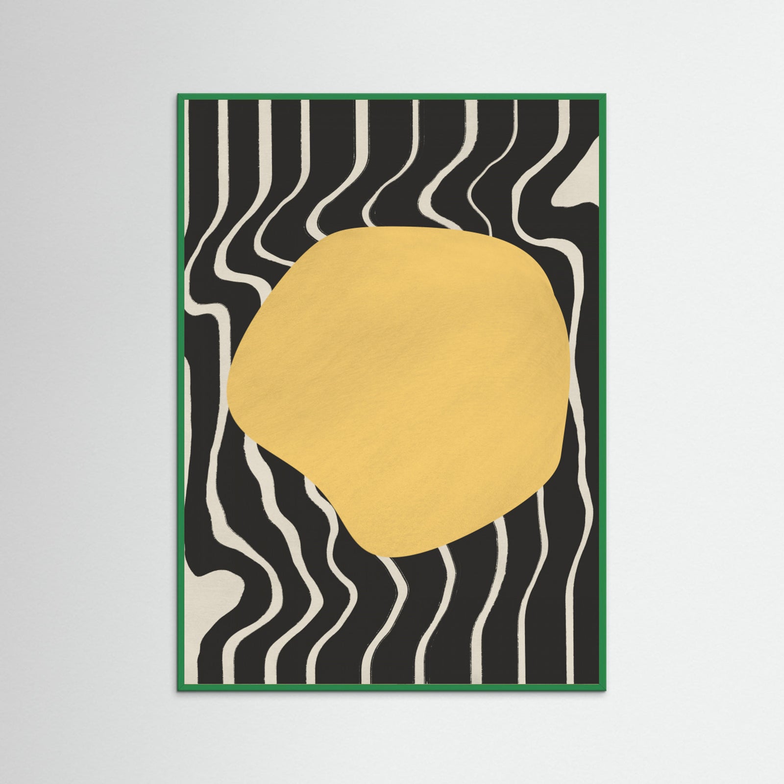 Green Wood Liquid Yellow Poster