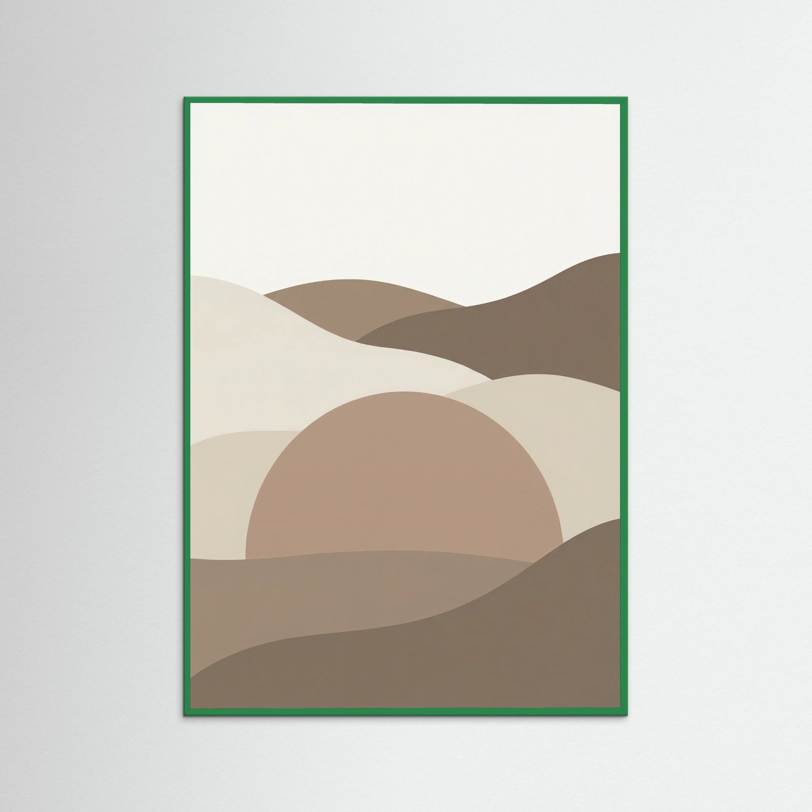 Green Wood Lunar Phases Abstract