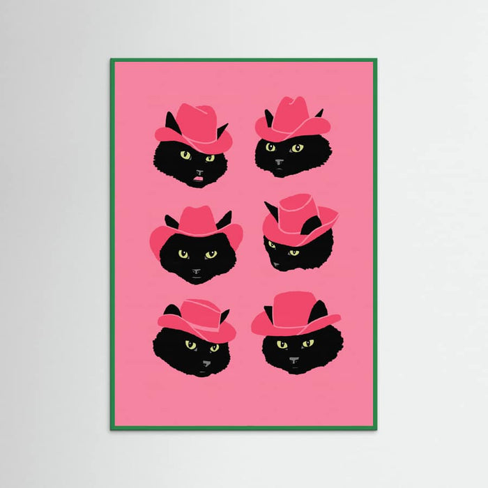 Green Wood Marcy the Cowgirl Cat Poster