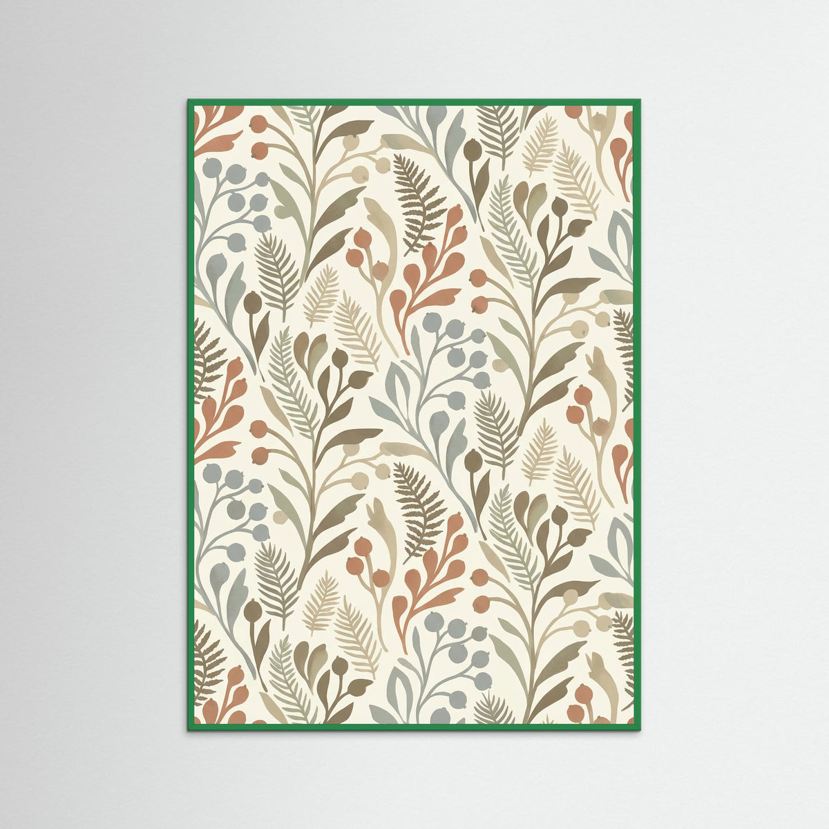 Green Wood Meadow Bloom Motif