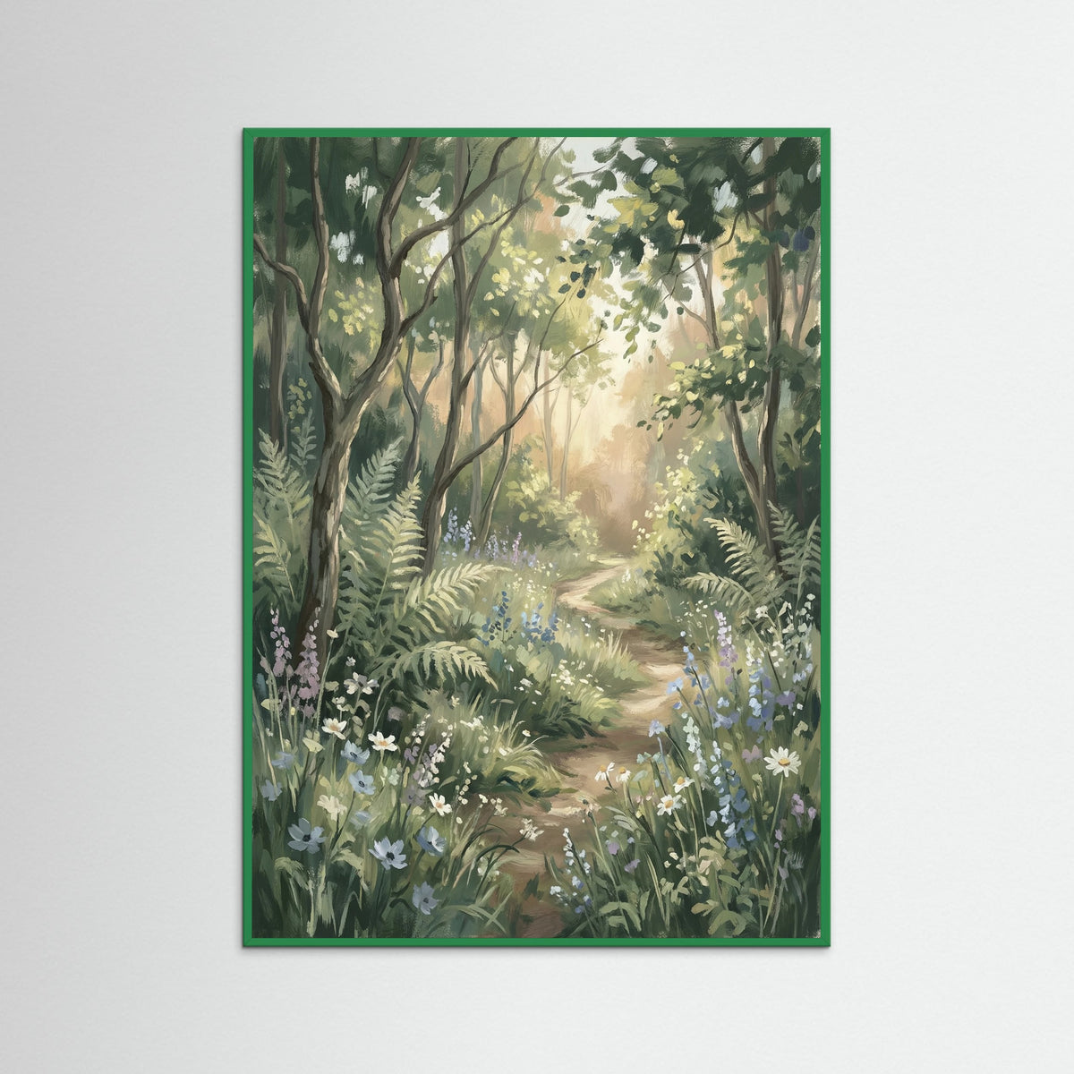 Green Wood Meadow Blooms