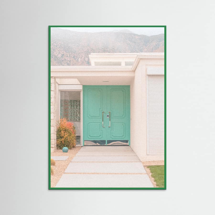 Mid-Century Mint Green Doors in Palm Springs Poster – poster and art print