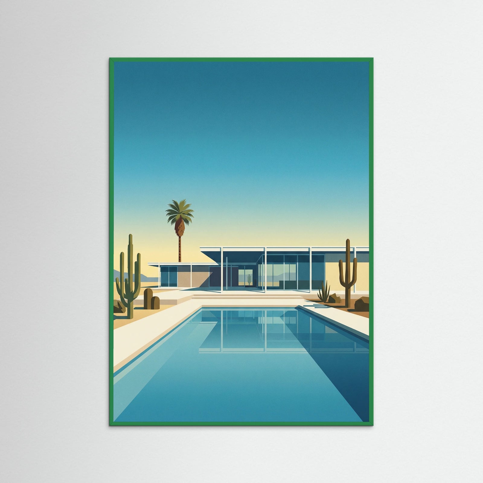 Green Wood Mid Century Poolside