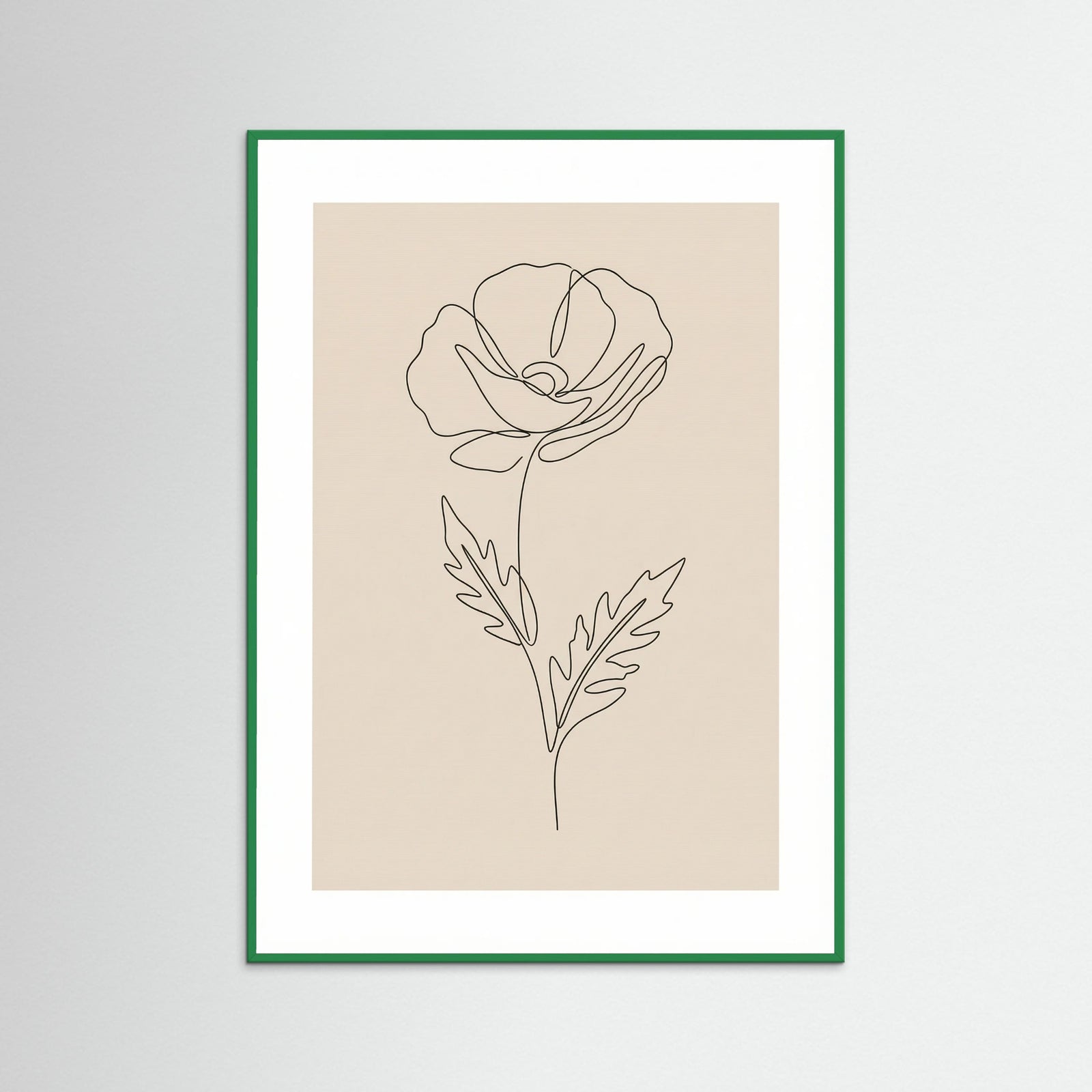 Green Wood Minimal Rose Bloom