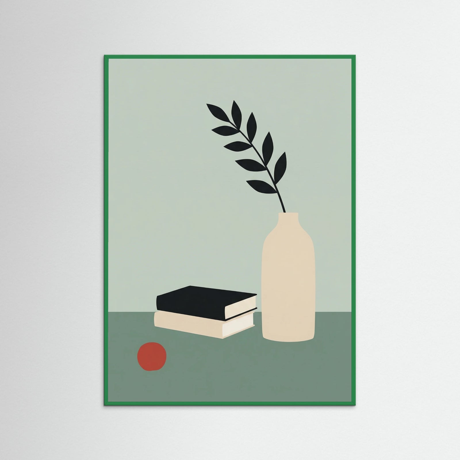 Green Wood Minimal Still Life