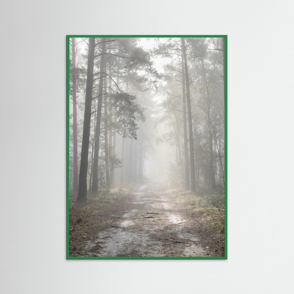 Green Wood Misty Lake Boat