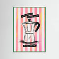 Mocca Coffee on Stripes - Hug in a Cup Poster – poster and art print