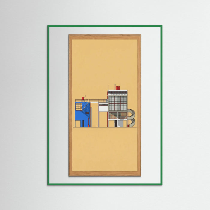 Green Wood Modernist Blueprint Study