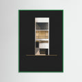 Green Wood Modernist Facade Black