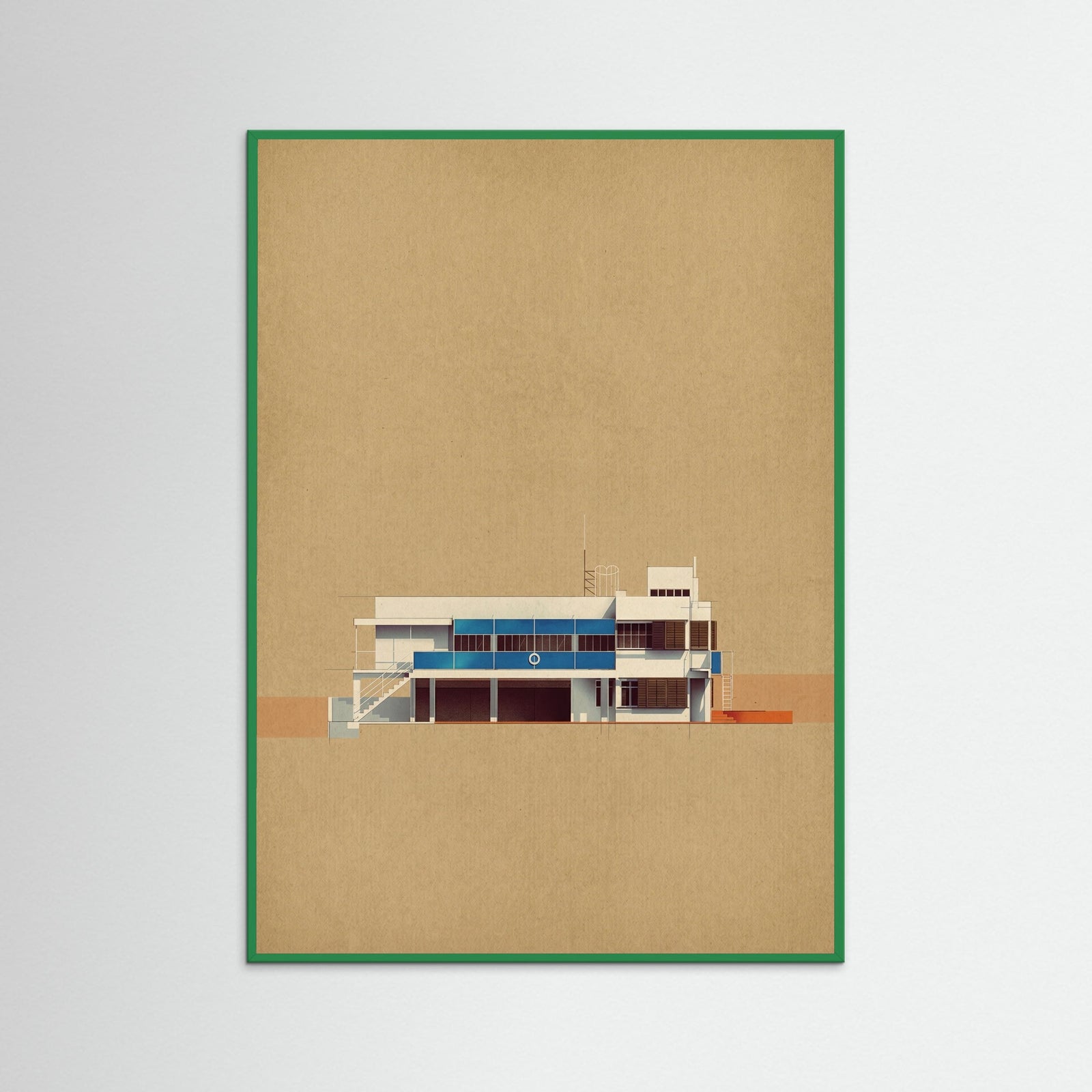 Green Wood Modernist Section View